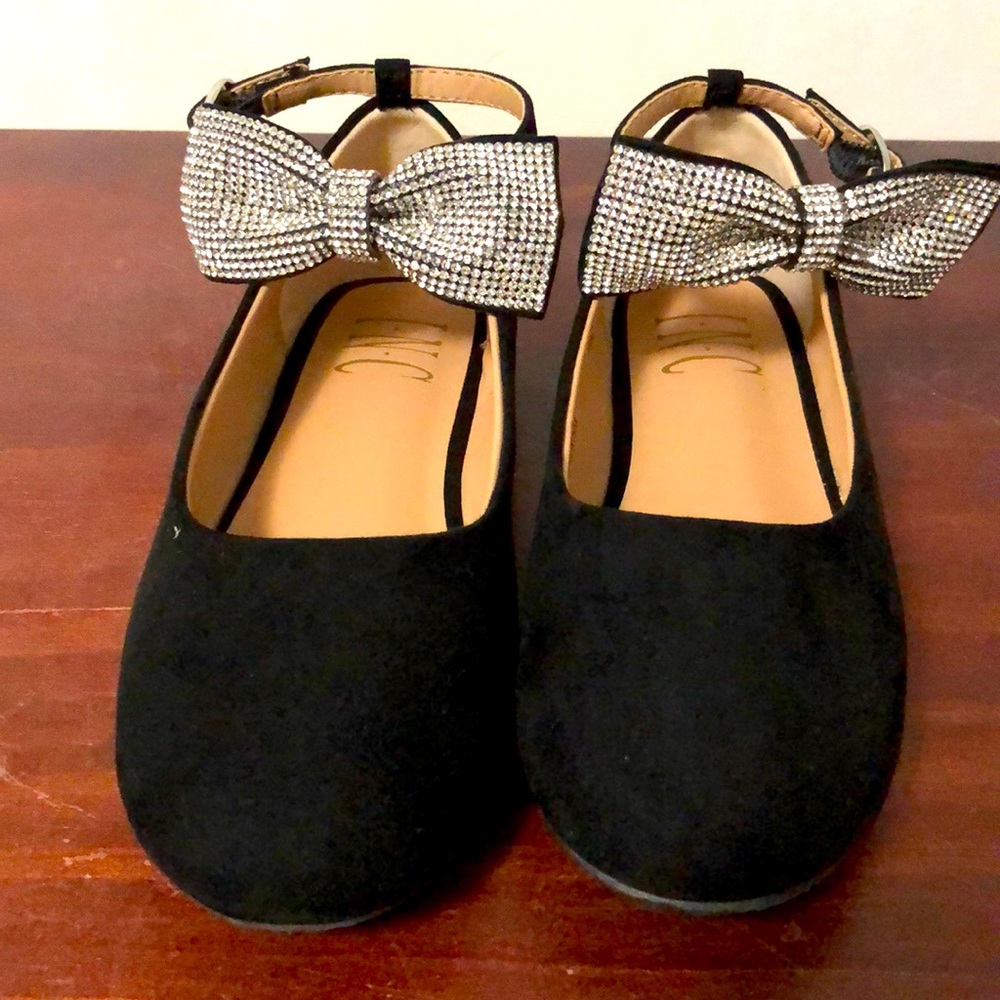 Beautiful ballerina suede shoes with Swarovski stones.